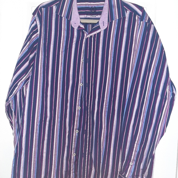 Bugatchi Uomo multicolor stripe shirt - Picture 1 of 6